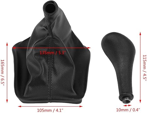 Miniatura 5 de Acouto Para 190e Pomo de palanca de cambios PU 4 velocidades de coche Pomo de palanca de cambios manual con cubierta de arranque de polaina para