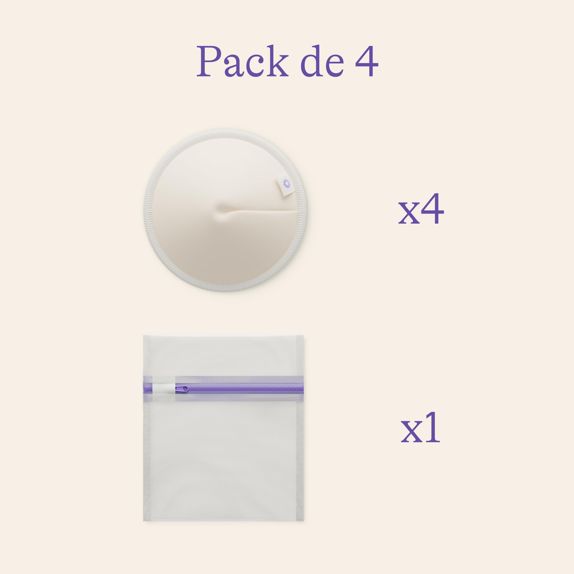 Lansinoh - Coussinets d’Allaitement Lavables x4 - Bambou Doux & Respirant - Absorption Microfibre + Barrière Imperméable - Confort Anti-Fuites - Réutilisables, Éco-responsables - Jour & Nuit