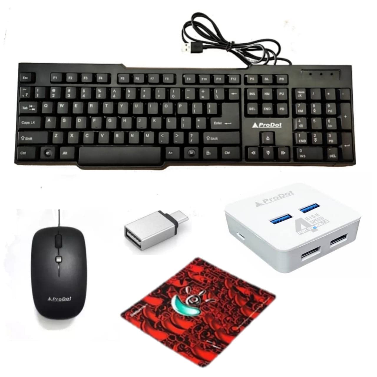 Amazon.in Buy Prodot 5 in One Combo Set Pack of(Keyboard, Mouse, USB