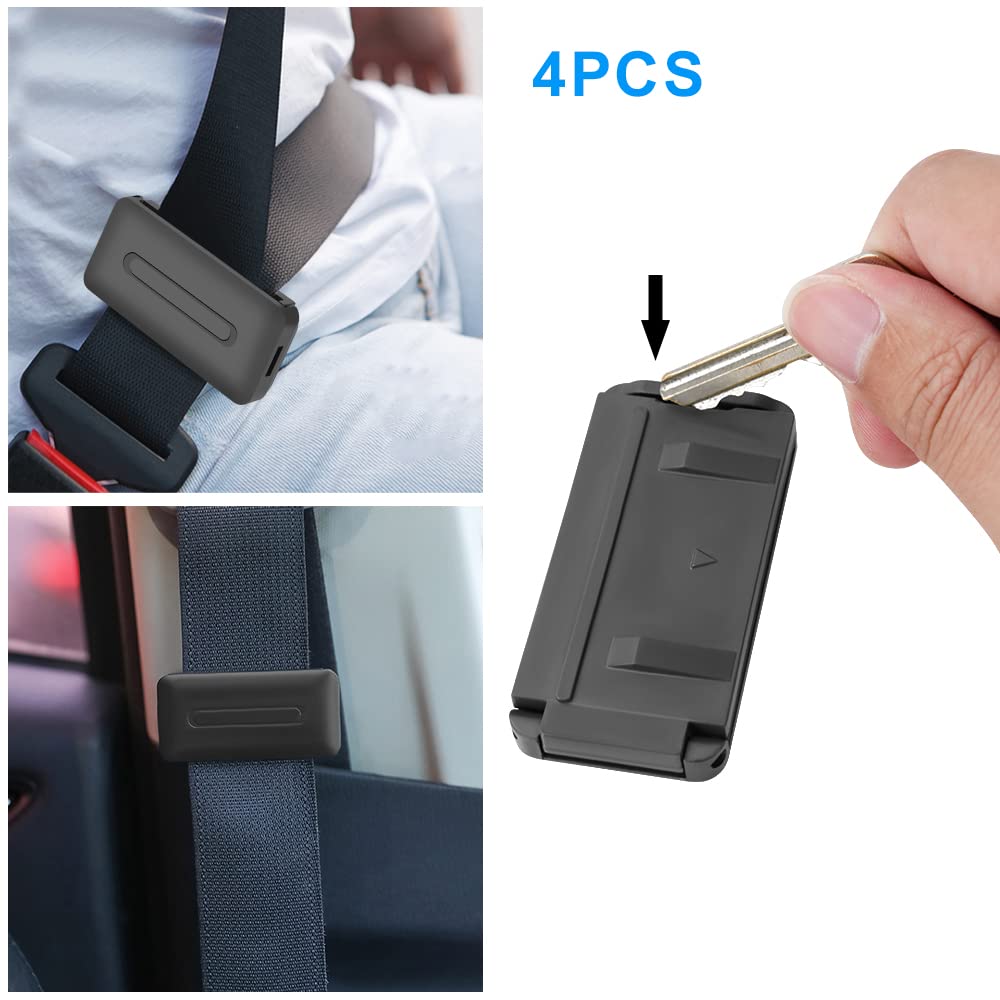 Clip Regolatrice Cinture Sicurezza URAQT - 4 Pezzi Universali Per Auto - ABS Nero - Foto 2