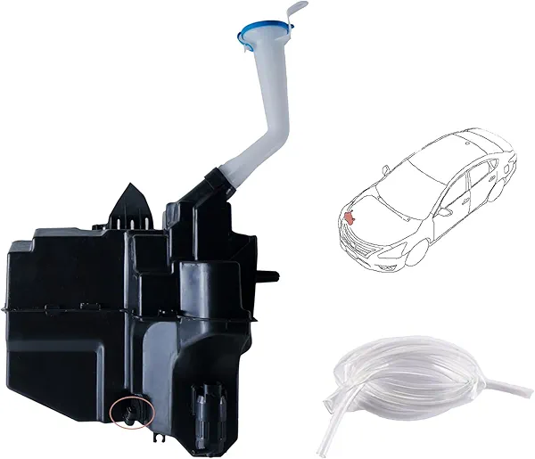 Eterpace Windshield Fluid Reservoir with sensor Compatible with NISSAN Maxima 2016-2018, Altima 2013-2018, Washer Fluid Reservoir Pump, Replace# 28910-9HM0A
