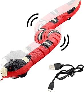 Dirfuny Smart Sensing Snake, Realistic Sensing Obstacle Fake Snakes Toy, Sensory Obstacle Avoidance Interactive Rechargeable Electronic Sensing Snake RC Mouse Toy For Toddler