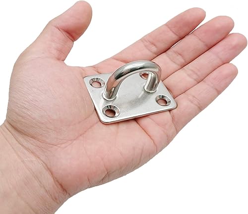 Miniatura 4 de 8 ganchos de techo de acero inoxidable 304 de 2 x 1.6 pulgadas con tornillos, placa de ojos