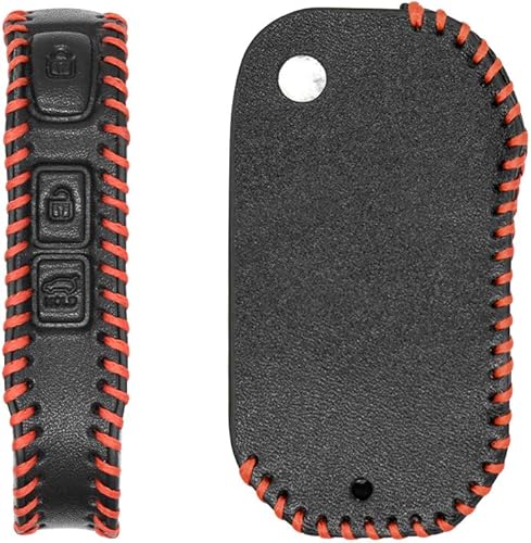 Miniatura 6 de ontto Para Kia 2019 2020 Flip plegable remoto llavero llavero cuero cubierta de la llave, Negro -