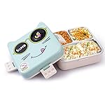 ATTRO Carnival Super Cat Lunch Box 2 Layer Stainless Steel Lunch Box Comes with 1 Detachable Tray, 1 Small Container & 1 Spoon Ideal for Kids BPA Free 1120ml+70ml- Blue