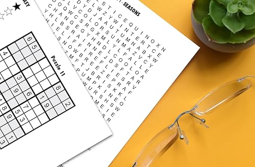 Miniatura 5 de ZOCO - 10 paquetes de regalo - Juegos de cerebro con letra grande para adultos - Cada paquete incluye (1) búsqueda de palabras, (1) crucigrama, (1)