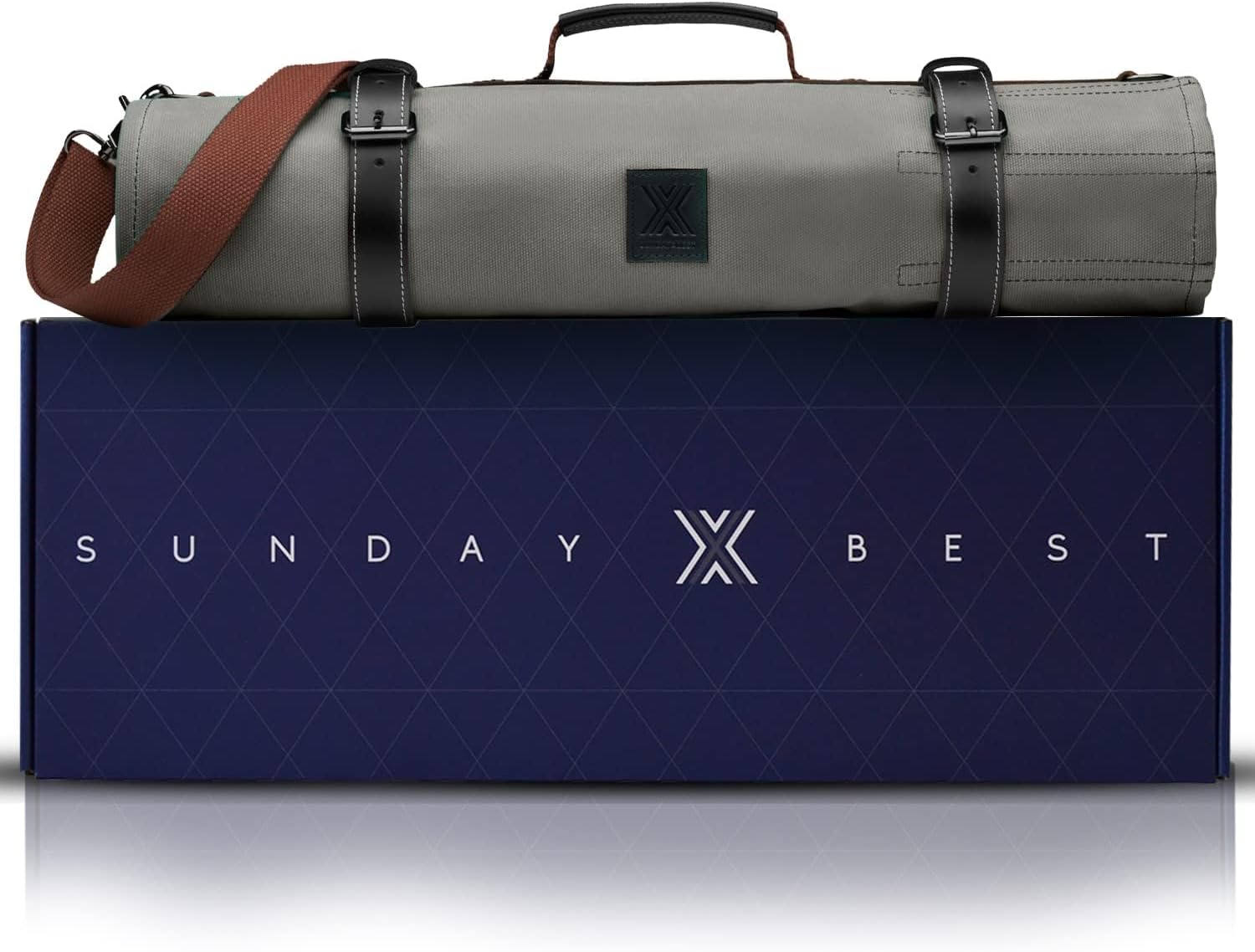 Heavy Duty Chef Knife Bag - Knife Roll Holds 12 Knives - Zipper Storage - Water Resistant Waxed Canvas Material - Ideal Knife Bag for Professional Chefs and Culinary Enthusiasts (Grey)