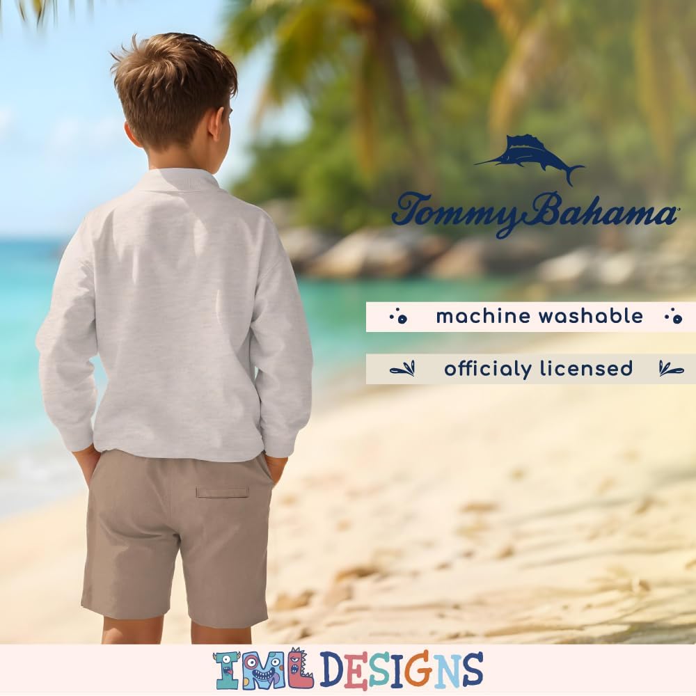 Tommy Bahama Boys Pullover Quarter-Zip Long-Sleeved Sweater & Shorts Set, Casual 2-Piece Back to School Outfit for Kids - Image 5