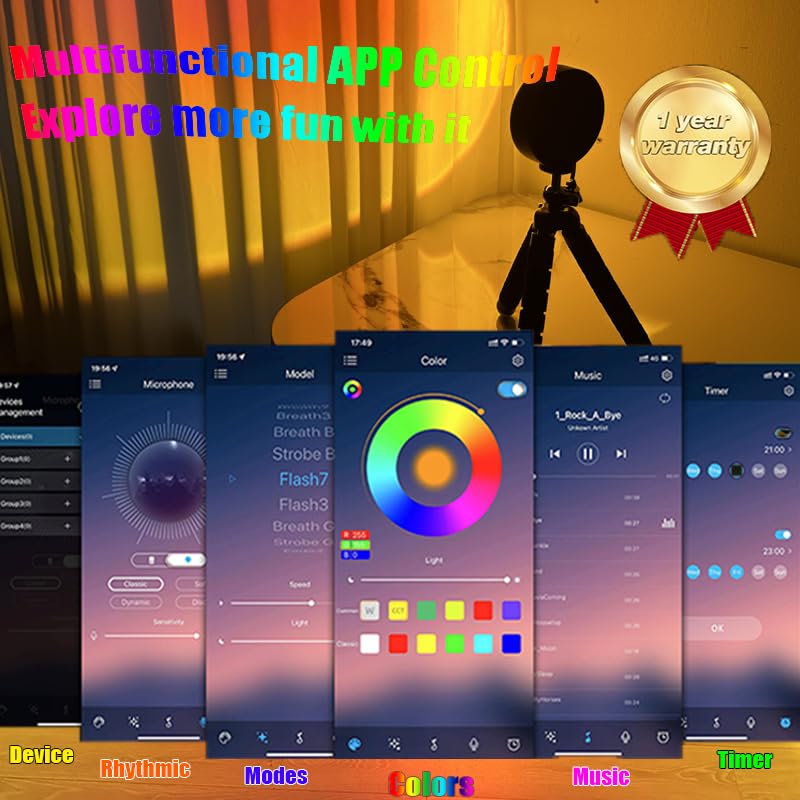 UBUISOTKZ Lampada al tramonto, lampada di proiezione al tramonto in 16 colori con telecomando, rotazione a 360 gradi, luce al tramonto per fotografia, vlog, regali romantici, decorazione per camera da