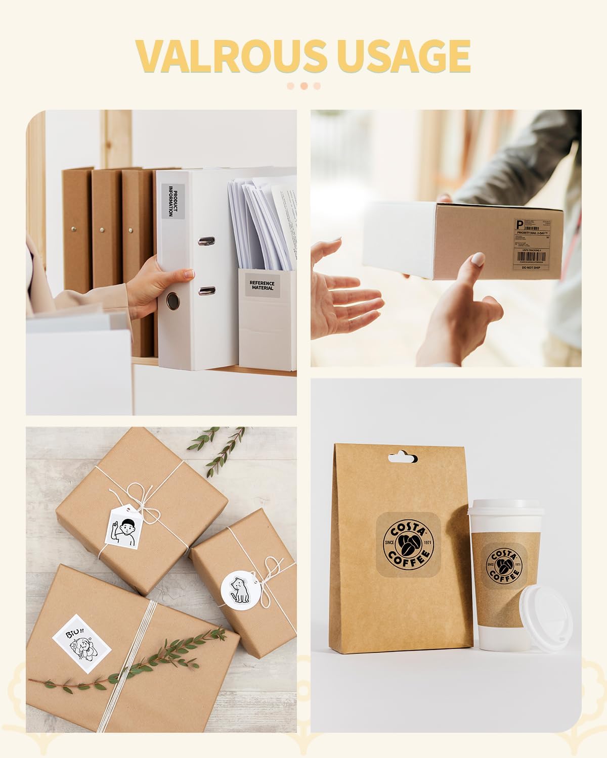 Phomemo Thermal Transparent Label Paper 2.36''x1.57'' (60x40mm), Compatible for Phomemo M220/M221/M250/M200/M260 Label Maker, Black on Clear, 180 Labels/Roll - Image 5