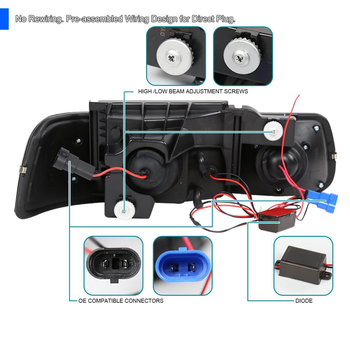 Amazon | Spec-D Tuning Smoke Halo LEDプロジェクターヘッドライト