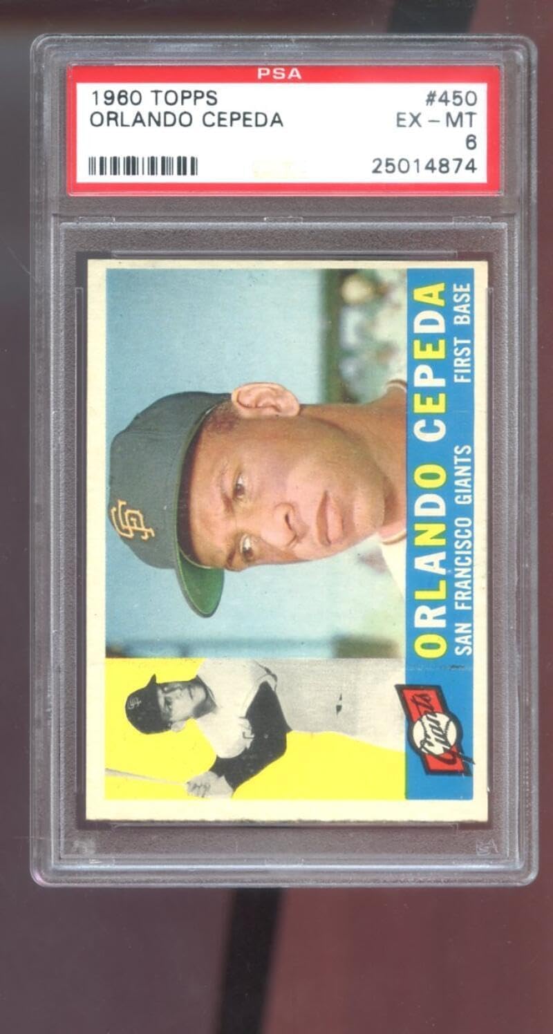 1960 Topps #450 Orlando Cepeda PSA 6 Graded Baseball Card San Francisco Giants - Baseball Cards