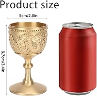 Vista 1 de Copa de dragón pequeña,Copa de oro de latón,Cáliz de oro vintage cáliz cáliz retro dragón y fénix estilo en relieve elegante taza de proxeneta