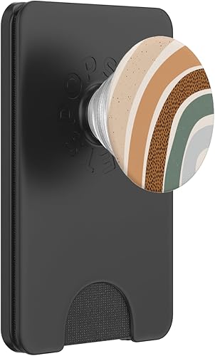 Miniatura 7 de Boho Burnt Orange Half Rainbow con patrón de puntos arcos PopSockets intercambiables PopGrip