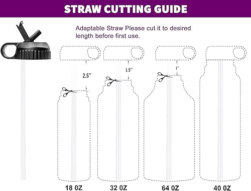 Miniatura 3 de Tapa de popote para boca ancha Hydro Flask de 12, 16, 18, 20, 32, 40, 64 onzas, tapa de popote de repuesto para Hydroflask, accesorios para tapas de