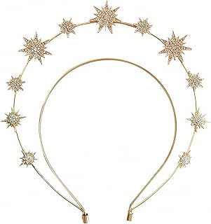 Halo Crown Moon Stars Goddess Crown Halo Headband Star Headband Giltter Rhinestone Halo Crown Headband Gold Halo Crown Headpiece