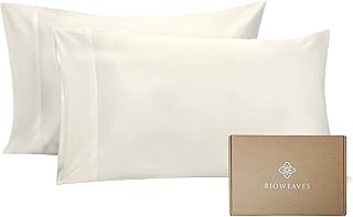 BIOWEAVES 100% Organic Cotton Pillow Cases 300 Thread Count Soft Sateen ...