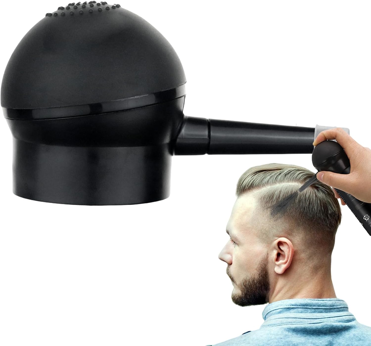 Hair Fiber Applicator Pump, Hairline Filling Thickening Tool, Portable Volume Enhancer, Black for Men and Women with Hair Loss or Thinning Spots Enjoy Effortless Styling