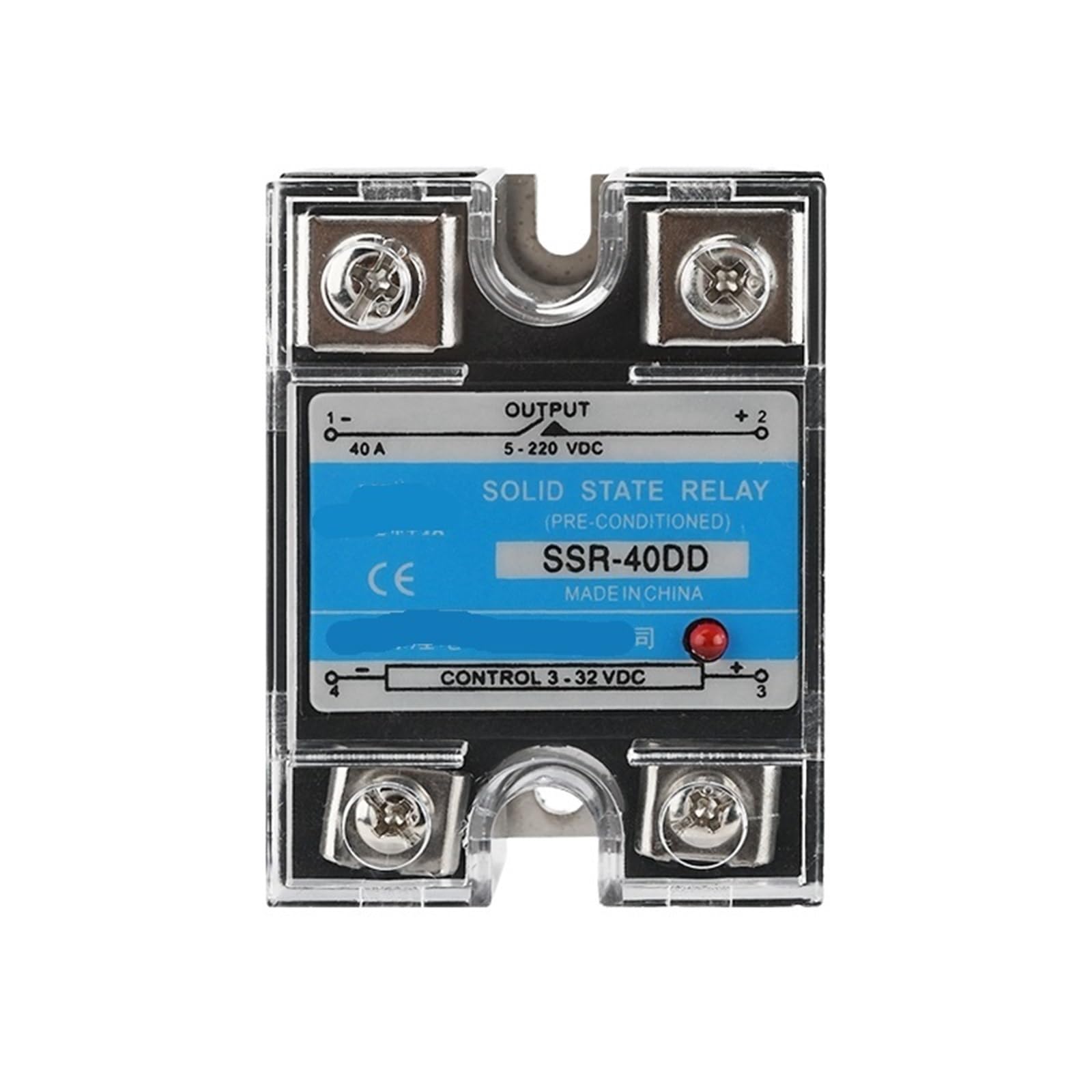 Relais statique SSR monophasé commande CC élimine les pannes de contacteur 220V 40A