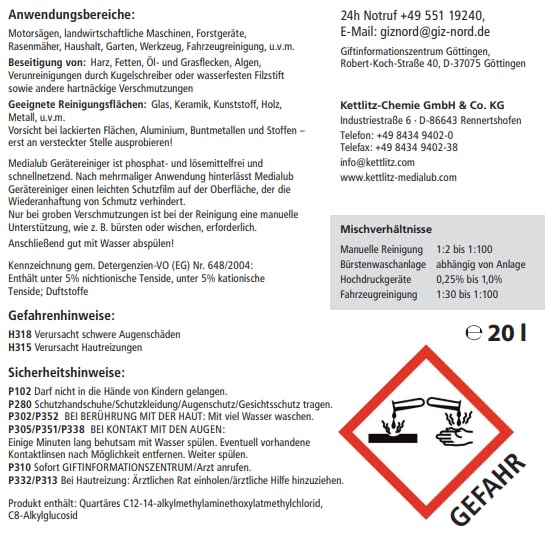 KETTLITZ-Medialub Forst to GO XXL, 25 Liter Medialub SK-2T Sonderkraftstoff Alkylatbenzin 2 Takt, 2 x 5 Liter Medialub 2000 Bio Kettenöl-Sägekettenöl +1 L Gerätereiniger/Forst- Agrar Reiniger