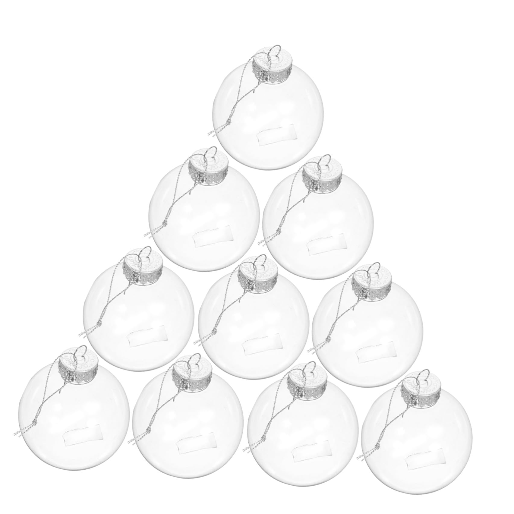 Operitacx 10 Bolas de Plástico Transparentes para Decoración de Árbol de Navidad, Diseño Hueco DIY para Fiesta y Ambiente Festivo