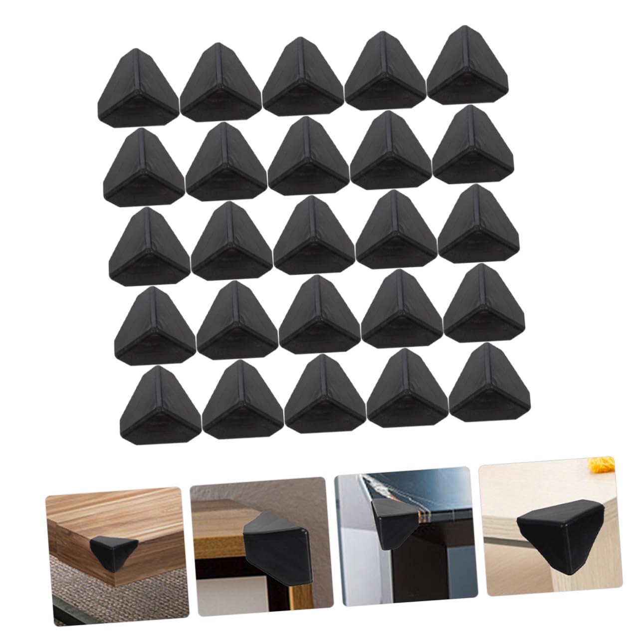 Protectores de Esquinas de Plástico Negro 100 Unidades, para Cajas