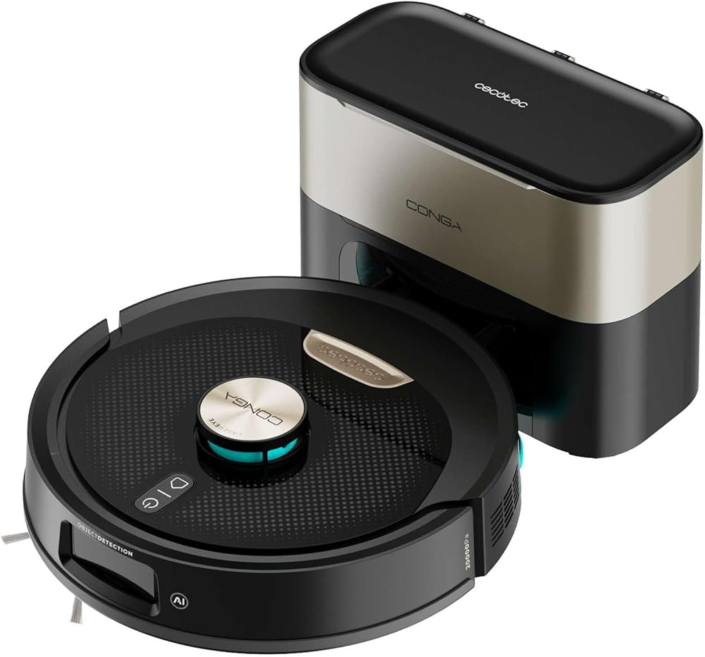 Cecotec Robot Aspirador con Base de Autovaciado e IA Conga Y100 X-Treme. 20000Pa, Navegación Láser e Inteligencia Artifici...