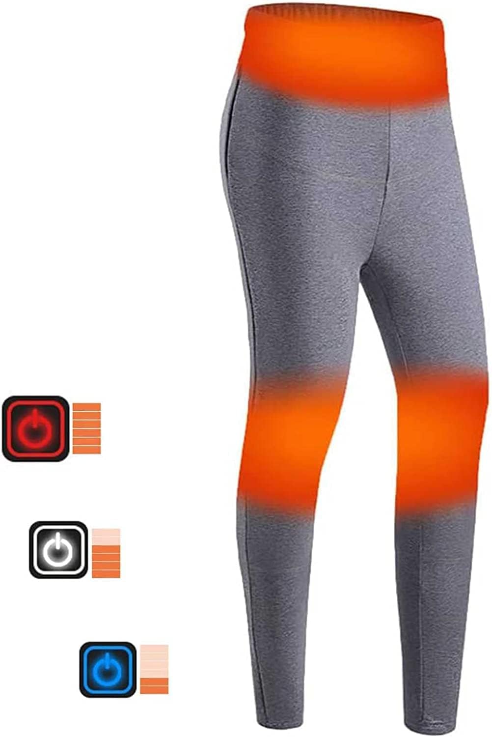 USB Electric Heated Pants with 3 Zones Heating, Washable Trousers for Cold Weather Camping Hiking Equipment(GREY,5XL-5XLarge)