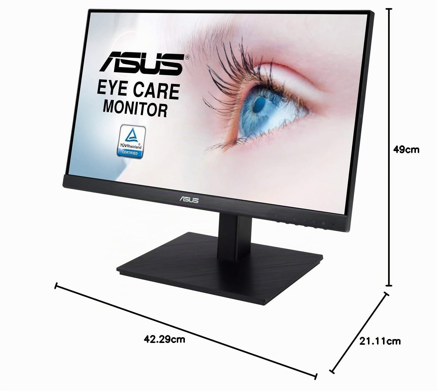 ASUS VA229QSB, Eye Care Monitor da 21,5" FHD IPS (1920 x 1080), Nero | 75Hz, Design Senza Cornice, Adaptive-Sync/Freesync, Displayport, HDMI, Tecnologie Eye Care, Low Blue Light e Flicker Free