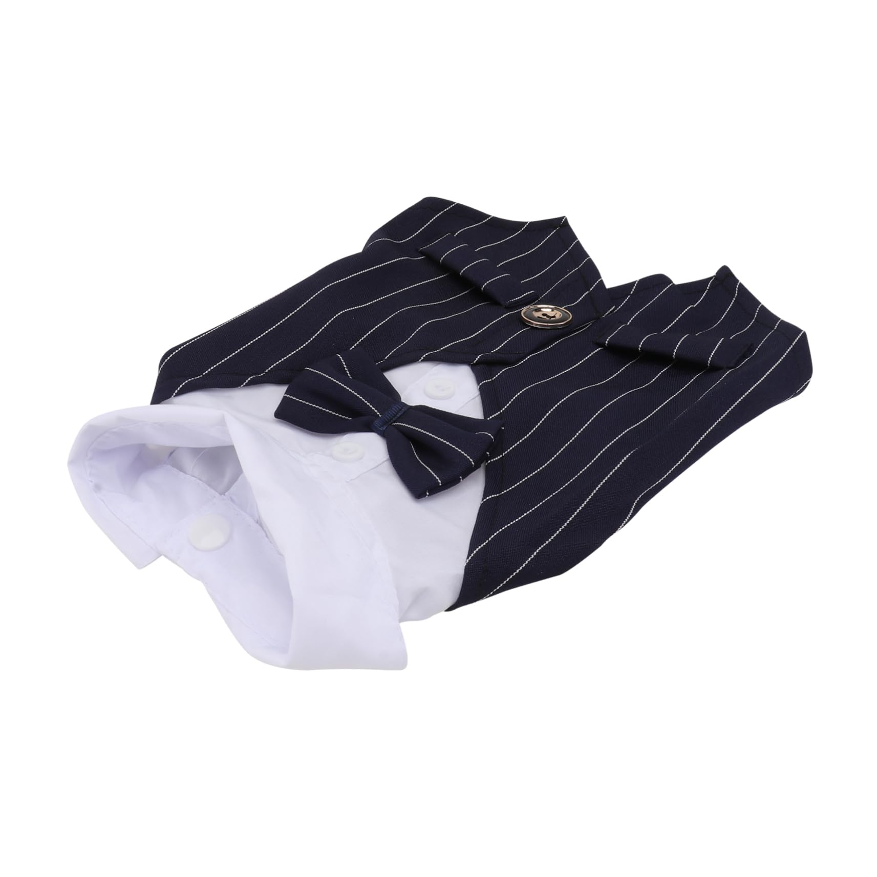Habit respirant pour petit chien en coton doux avec nœud élégant