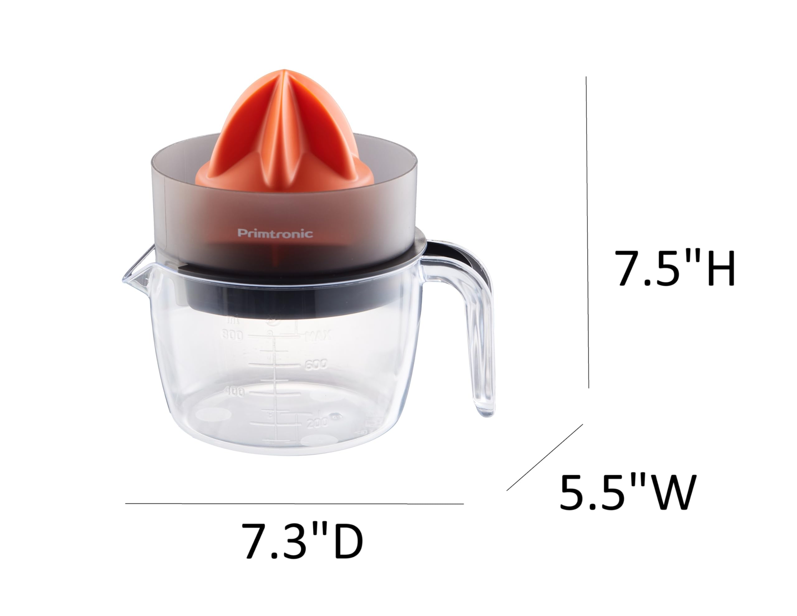 Exprimidor de cítricos, exprimidor de naranja, exprimidor de limón, 3 tazas de 24 onzas, eléctrico con cable, rotación automática a presión, adecuado para naranjas y limones, con un pequeño 7