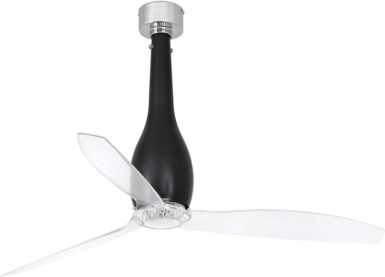 Faro Barcelona 32003WP- ETERFAN Ventilador de techo negro mate/transparente con motor DC SMART (Receptor Smart 34150 no incluido)