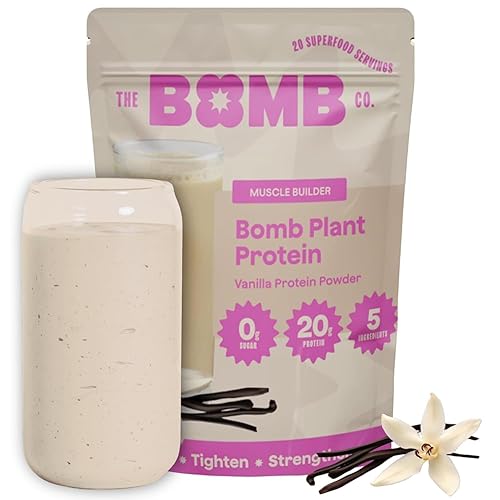 The Bomb Co. - Proteína vegetal Bomb, proteína en polvo con 0.71 onzas de proteína, aminoácidos, cero azúcar, proteína de guisante, semillas de