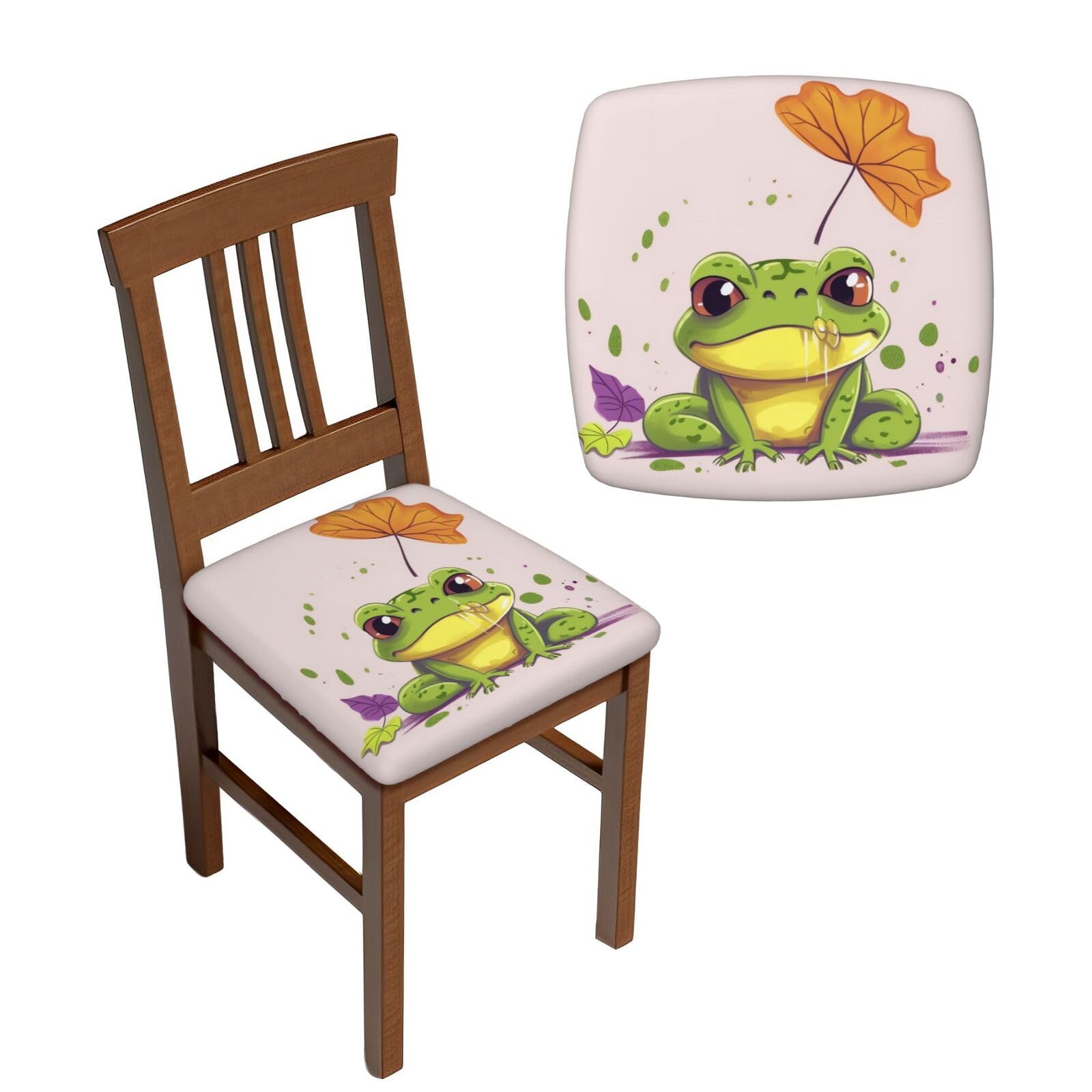 Housse de chaise cuisine amovible lot de 6 imprimé végétal pour salle à manger