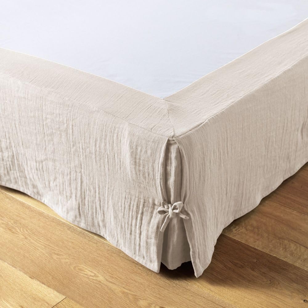 Cache sommier 180x200 cm Gaze de Coton Naturel