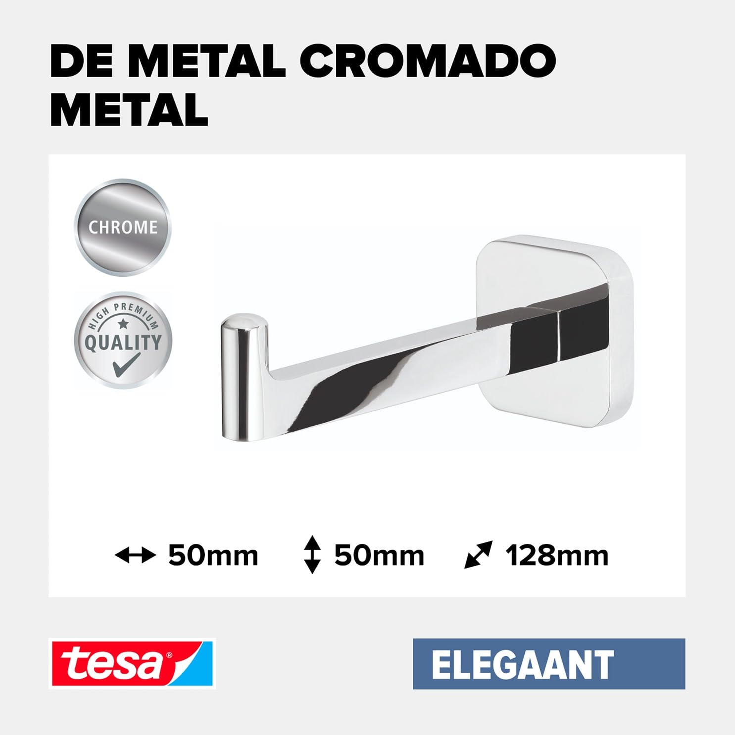 tesa Portarrollos de repuesto Elegaant, autoadhesivo, metal cromado, extraordinario diseño