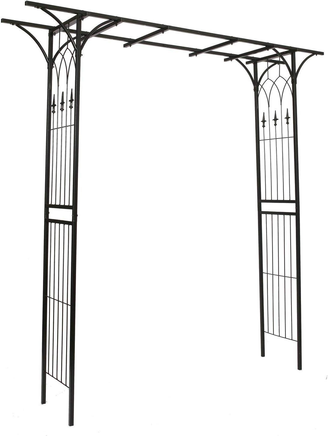 1. GO Steel Garden Arch, 6'9'' High x 4'11'' Wide, Garden Arbor for Various Climbing Plant, Outdoor Garden Lawn Backyard
