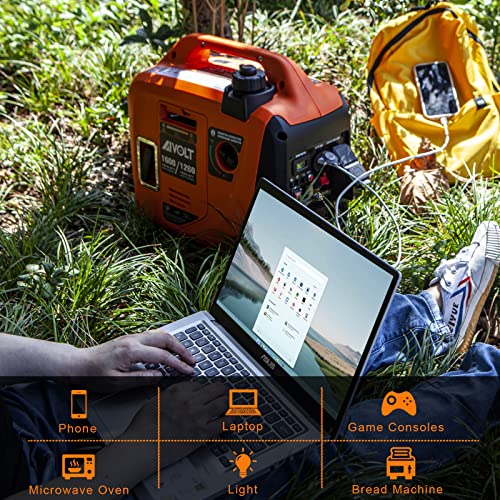 AIVOLT 1600W Super Quiet Inverter Generator, Ultra Lightweight Gas Powered Portable Generator for Camping & Home Use, EPA Compliant - Thumbnail 5