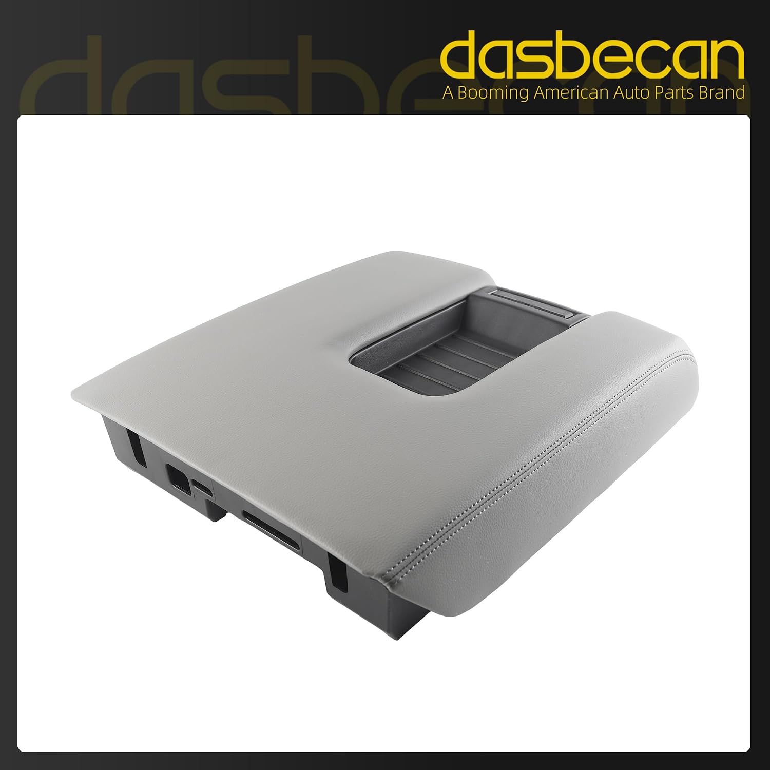 Dasbecan Center Console Armrest Lid Compatible with 2014-2021 Toyota Tundra Armrest Cover Replace# 58905-0C140-C1 (Gray)