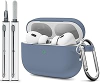 Vista 795 de Funda para AirPods Pro con kit de limpieza, funda de silicona suave para Apple AirPod Pro de 1ª/2ª generación, accesorios de funda AirPods Pro/Pro 2