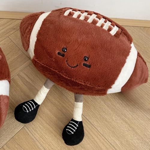 XIZHI 12\" Cute Football Plush Toys Soft Stuffed Sport Throw Pillow Plush Ball Gift for Kids Birthday and Christmas Decoration (Rugby) - Thumbnail 6