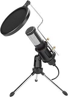 CCYLEZ USB Microphone Kit for Computer, Unidirectional Condenser Microphone with Tripod, Drive-Free Recording Microphone For Streaming, Podcasting, Vocal Recording
