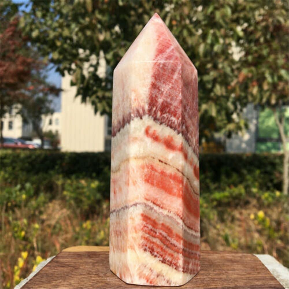 Kristallsteine, natürlicher Schweinestein, Säule, Quarzkristallturm ERTEYIN (Size : 550-600g)