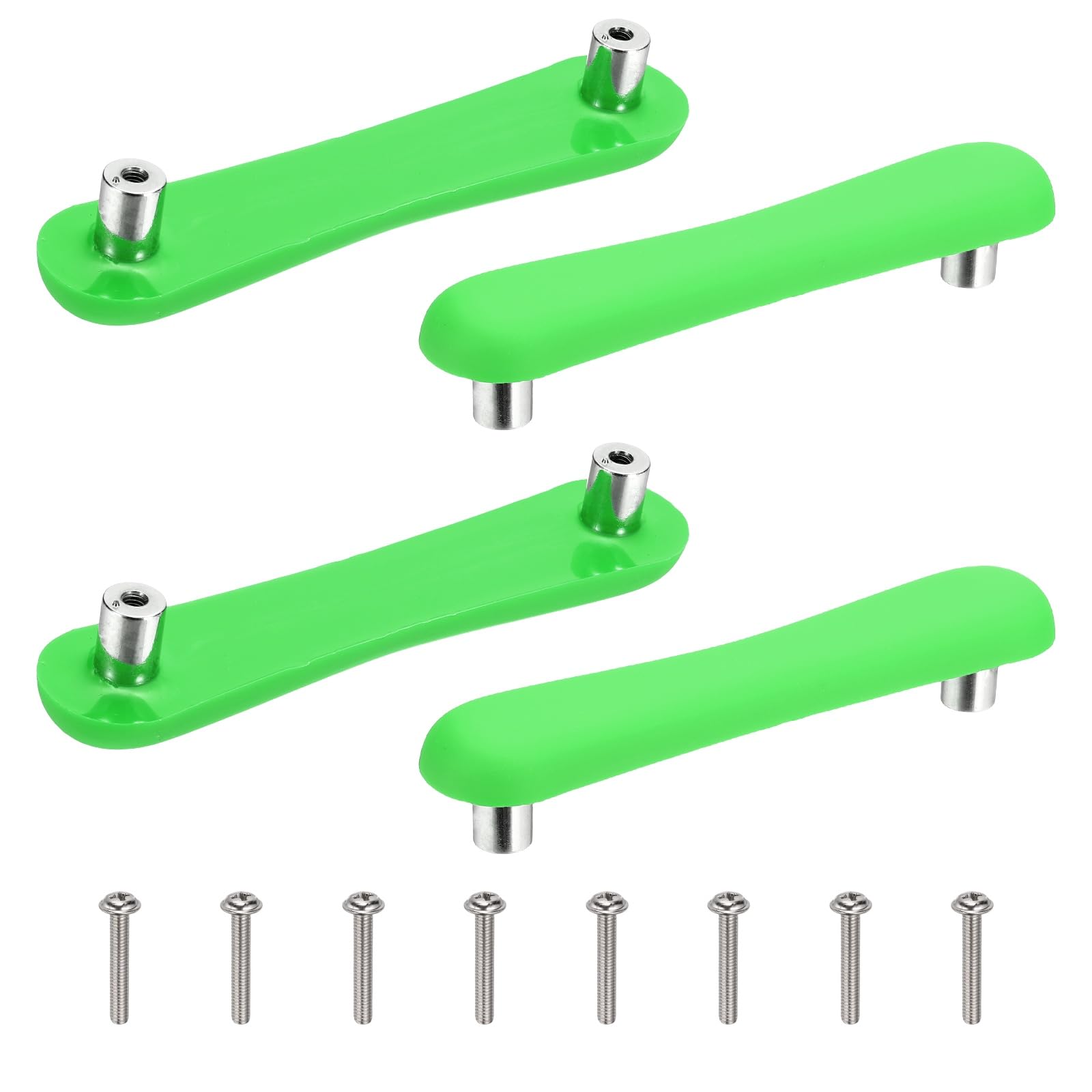 sourcing map 4 Pcs Cabinet Knobs, Long Strip Soft Silicon Cabinet Handle Double Hole Drawer Pulls with Screws Cartoon Dresser Knob for Decoration Bedroom Wardrobe Dresser Drawer Nursery, Green