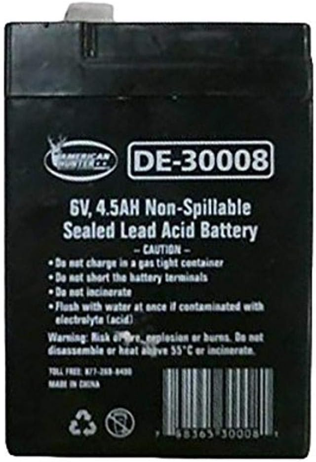 AMERICAN HUNTER Rechargeable Battery 30008 6 Volt Lead Acid 4.5 mAh : Tools & Home Improvement