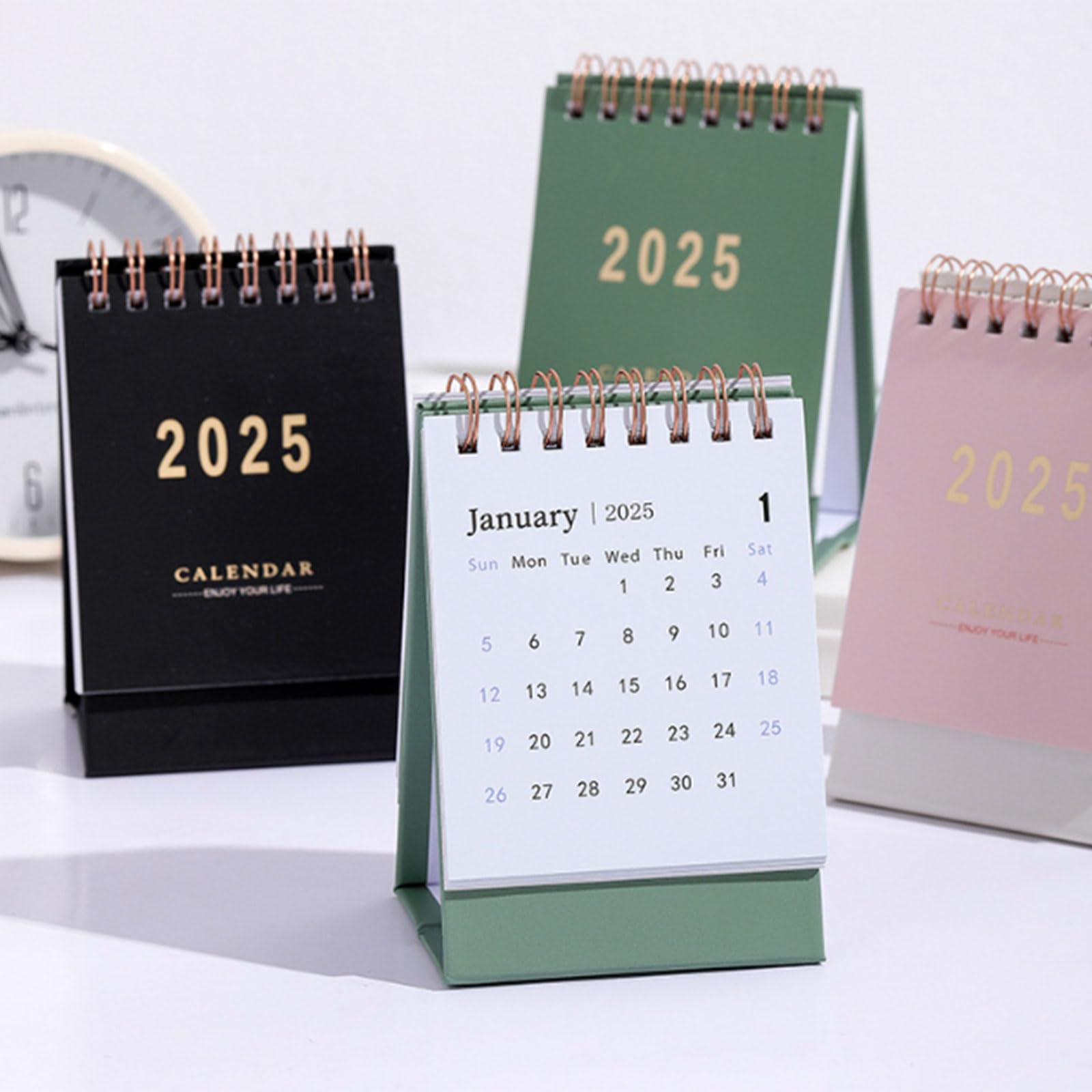 Calendrier De Bureau 2024-2025 (juillet 2024 à Décembre 2025) - 2 Calendriers Mensuels Sur Pied, 17,5x19 Cm - Pour école, Bureau, Maison - 9