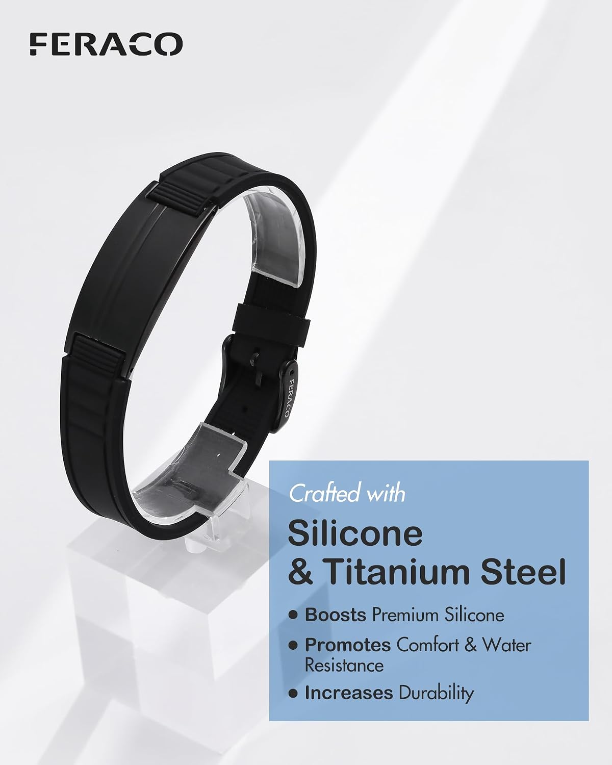 Feraco Magnetic Bracelets for Men Women,Silicone Sports Jewelry Wristband
