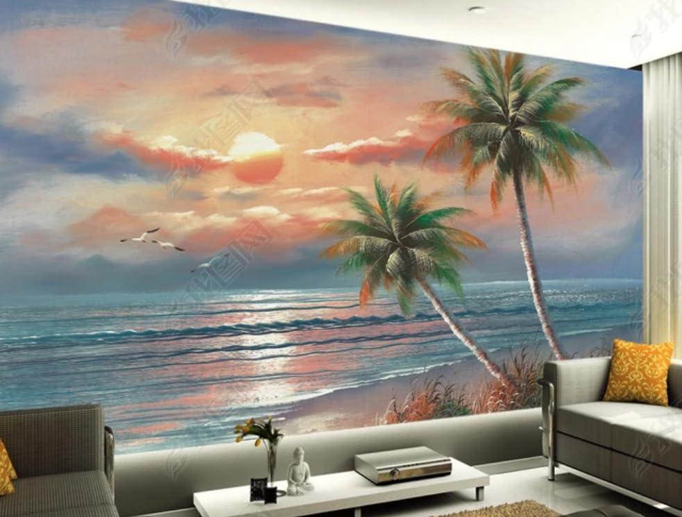 Papier peint intissé coucher de soleil 300x210cm pour agrandir visuellement un salon sombre