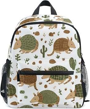 Toddler Backpack for Boys Girls Cute Armadillos Cactus Preschool Kindergarten Schoolbag Mini Book Bag For School Travel S