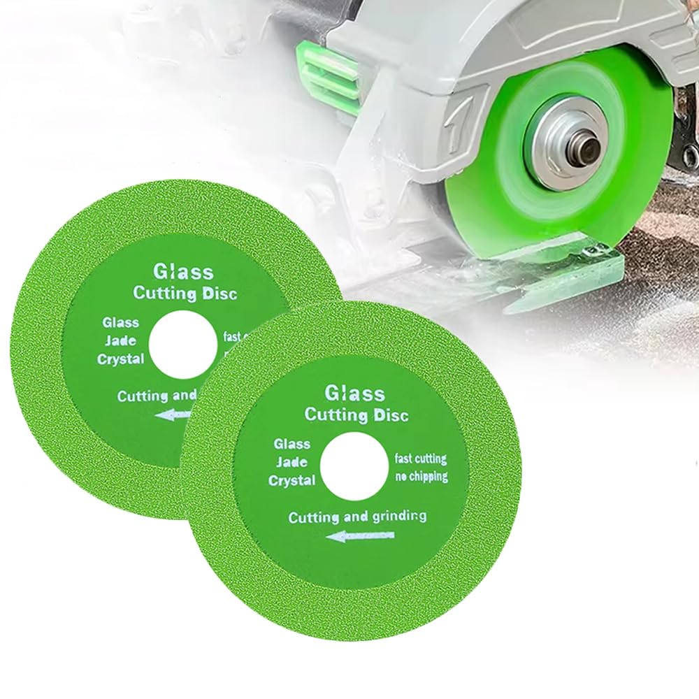 Glass Cutter Diamond Cutter 100mm×15mm×20mm 2-Piece Set Cutting Whetstone Diamond Whetstone Sander Blade Disc Grinder Blade for Glass, Tile, Ceramic Grinder Abrasive Tools DIY